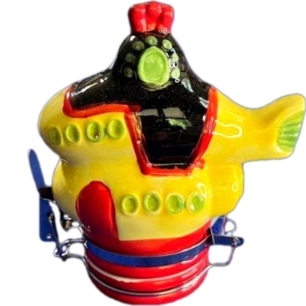 Contained Art Small Yellow Submarine Ceramic Jar